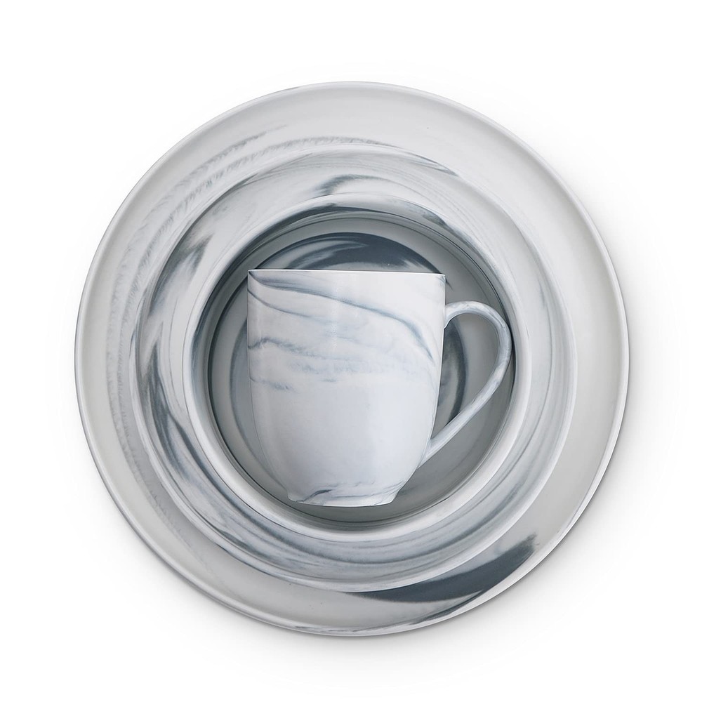 Brighton 16-Piece Dinnerware Set Porcelain, Gray