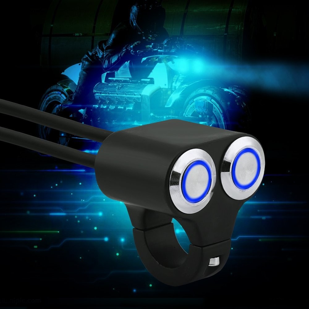 Universal 7/8 Inch 22mm Motorcycle Handlebar Switch Black Push Button Manual
