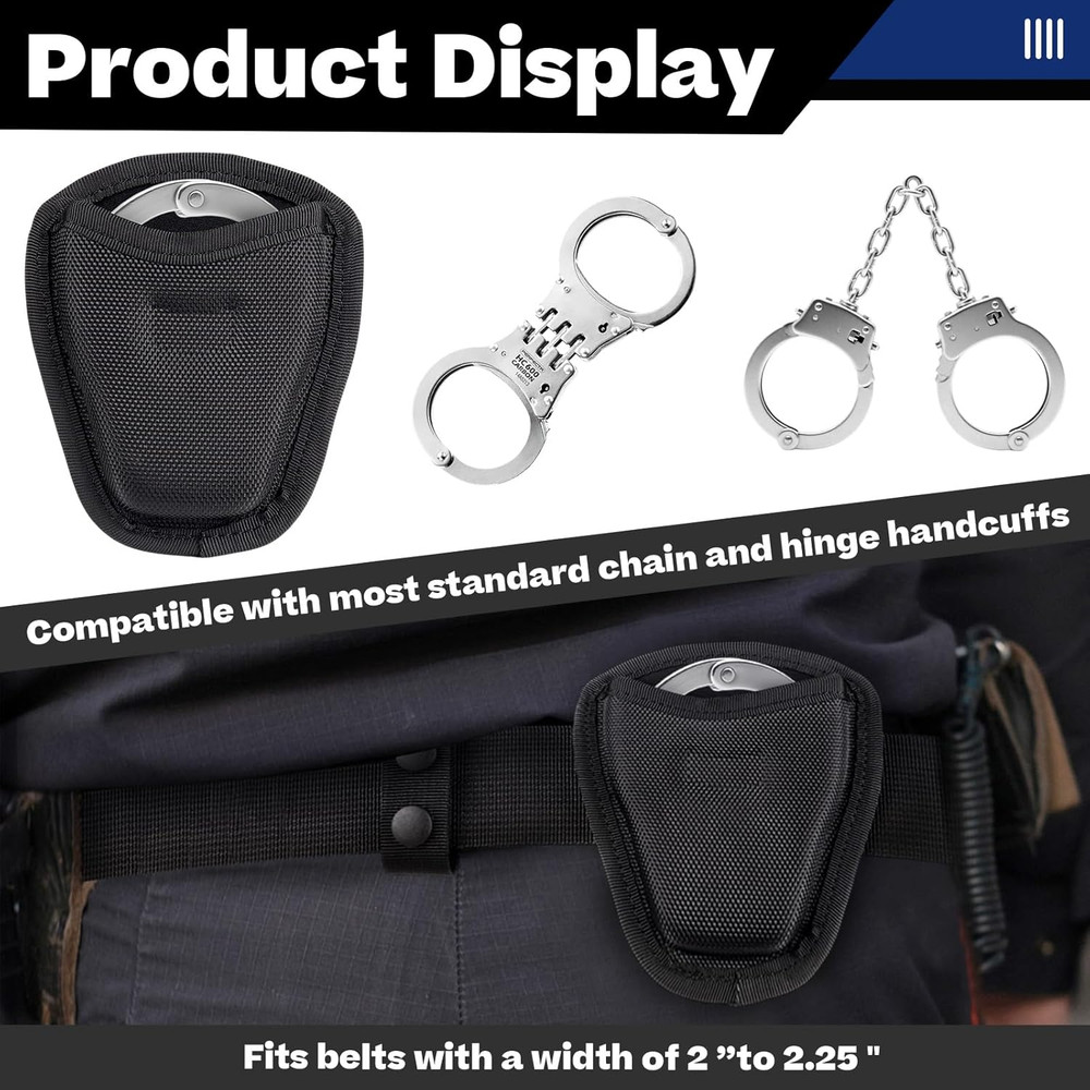 Open Top Handcuff Holder - Durable Nylon Cuff Case for Duty Belts