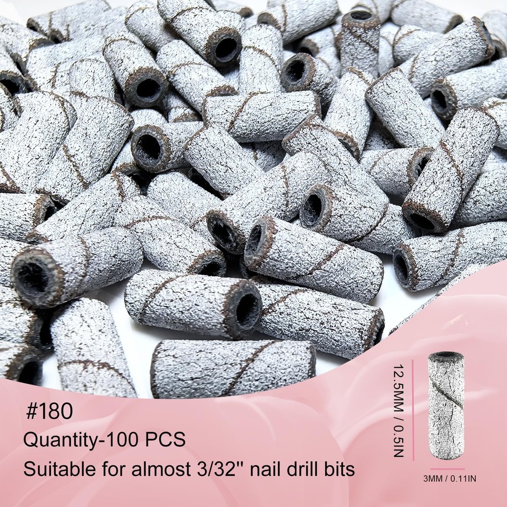 Small Sanding Bands Nail Drill Bits, Corfulra Upgraded Mini Sanding Bands wit...