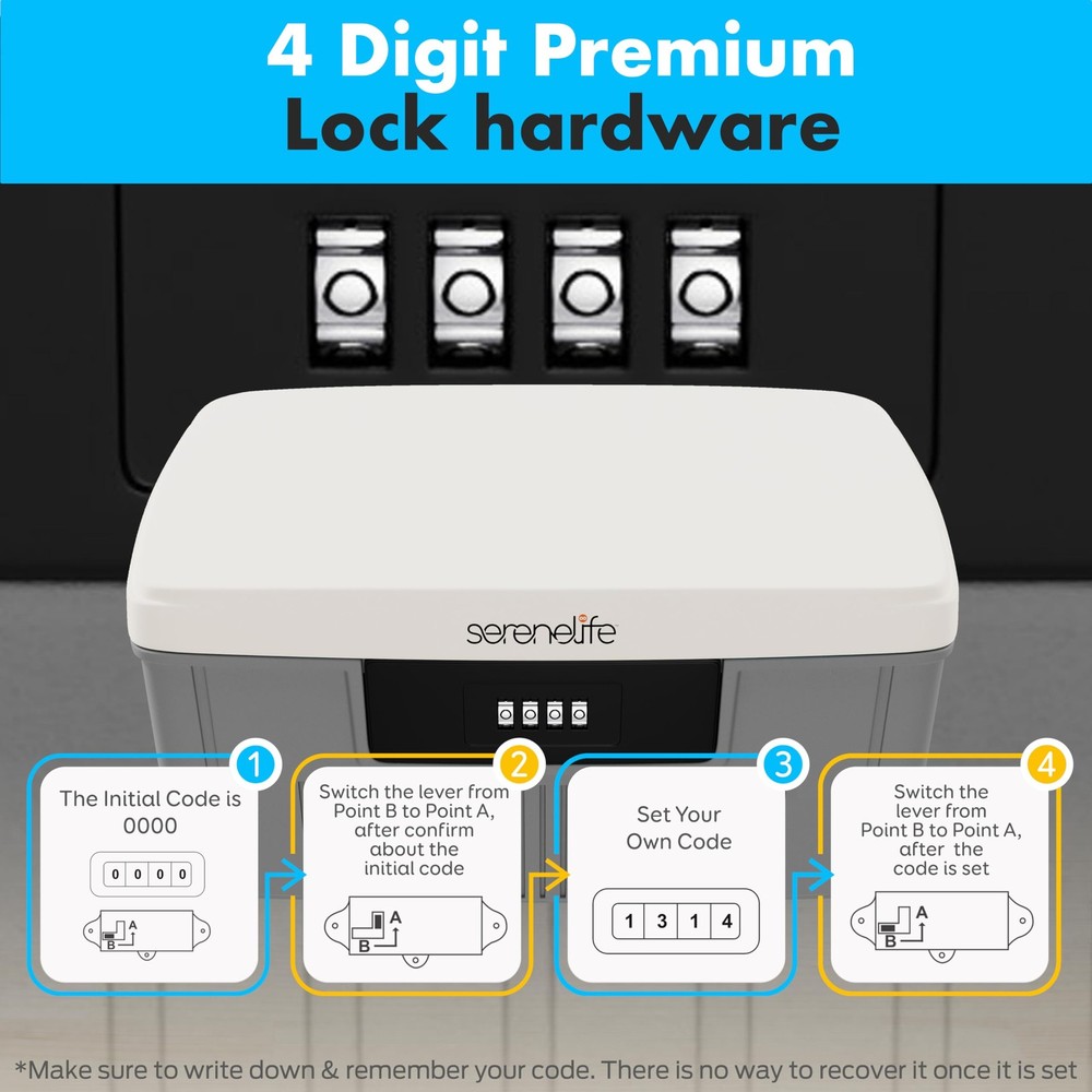 Heavy Duty Storage Box with 4 Digit Combination Lock Stackable Organizer