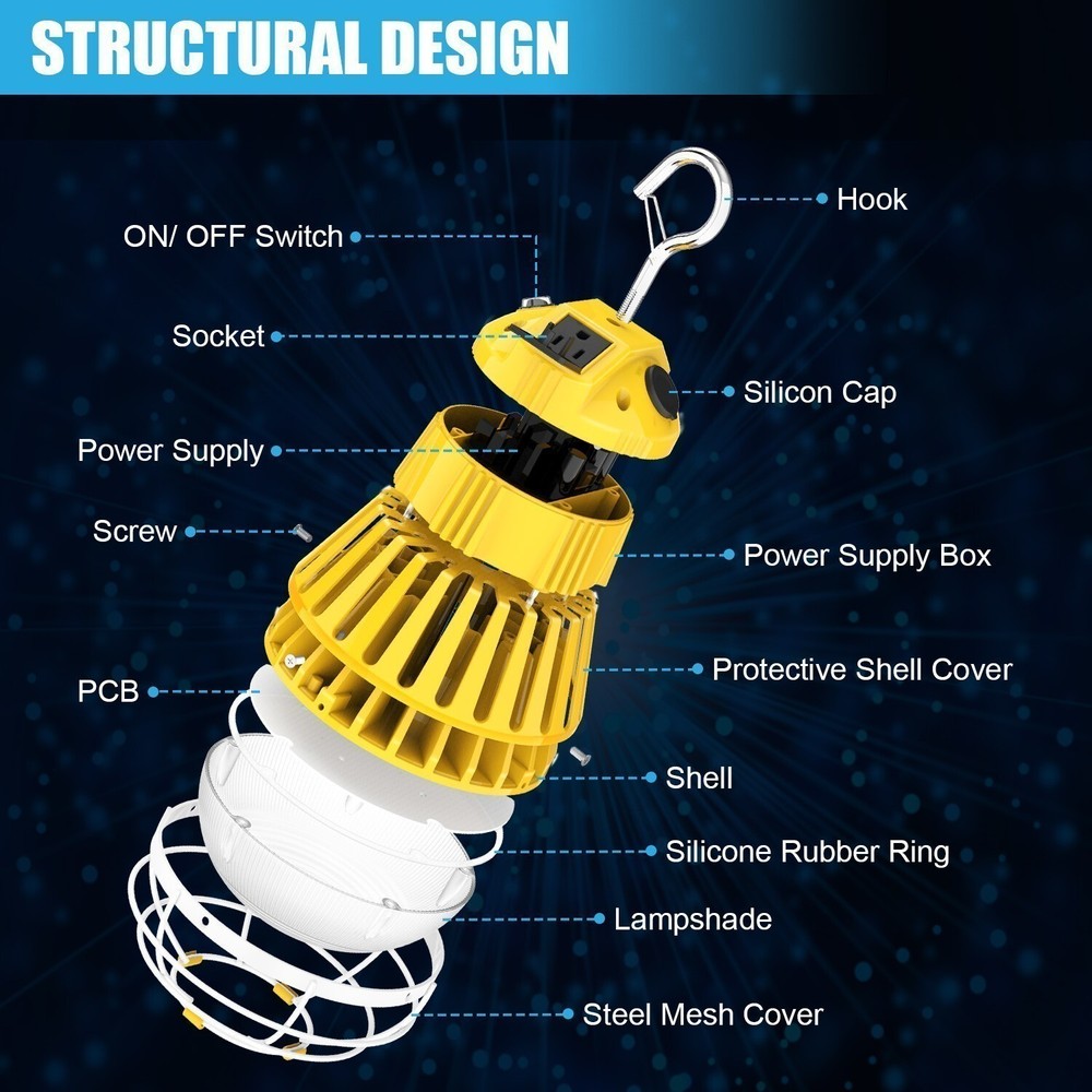 100W LED Temporary Work Linkable 14000LM 5000K for Construction Site