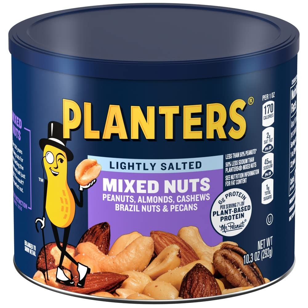 PLANTERS Mixed Nuts, Party Snacks, Plant-Based Protein, (Select Flavor & Size)
