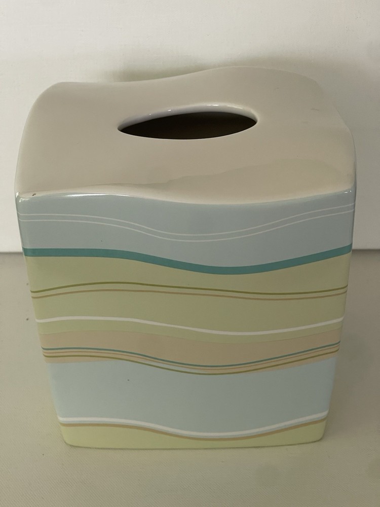 Bed Bath And Beyond Ceramic Tissue Cover Wavey Beach Design