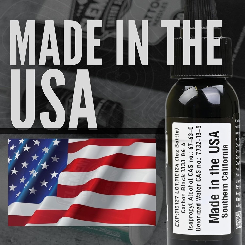 -Friendly 1oz Black Tattoo Ink - Ideal for Outlining & Shading Techniques