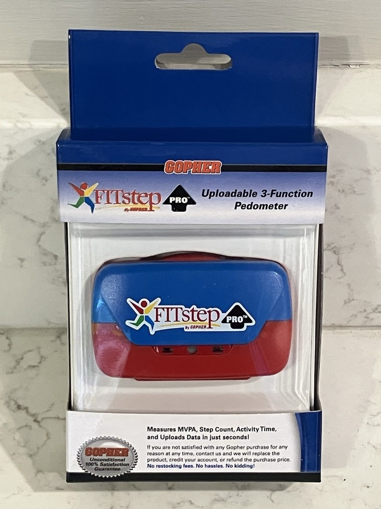 Gopher Fitstep Pro Uploadable 3-Function Pedometer - Manual, Clip & Battery Incl