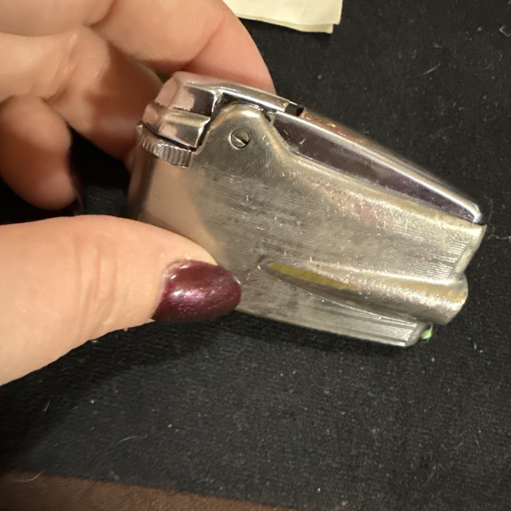 Vintage Ronson Varaflame Silver Chrome Butane Lighter Complete Untested