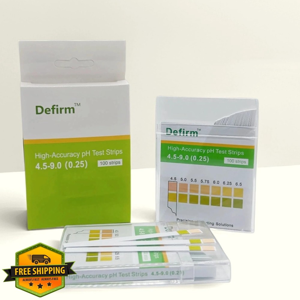 Defirm pH Test Strips 4.5-9.0, Universal Wide Range, Water, Pool, Lab Use