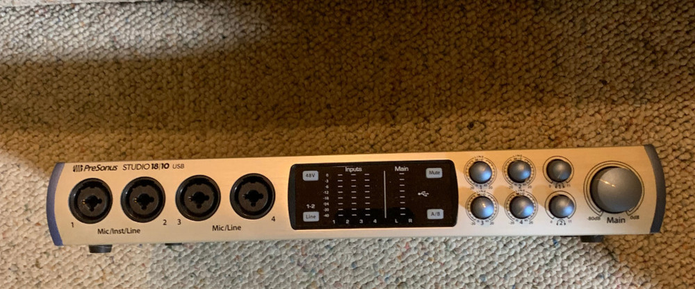 Audio/MIDI Interface, Presonus Studio 18/10, 18 inputs/8 outputs, 2 mic pre-amps
