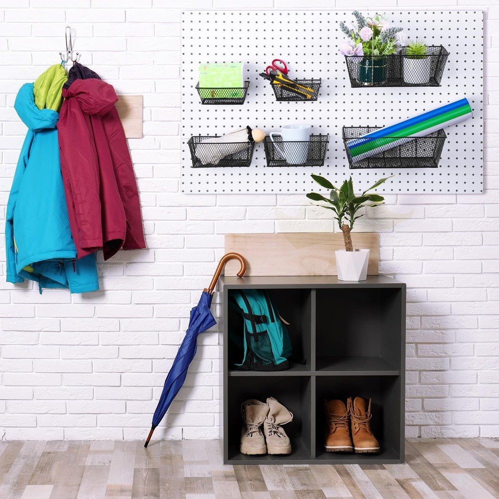Pegboard Baskets Wall Mount Wire Peg Board Baskets 3 Sizes Pegboard Accessori...