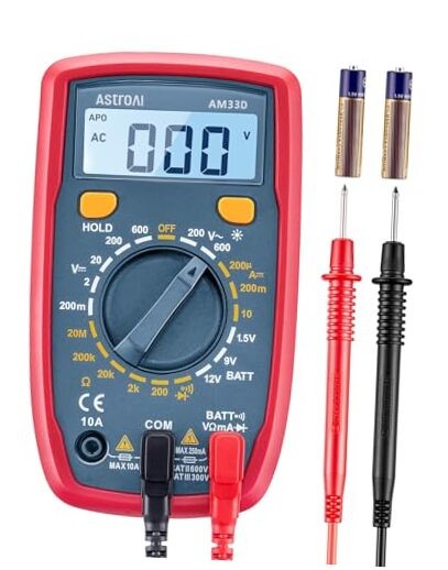 Digital Multimeter Tester 2000 Counts with DC AC Voltmeter and Ohm Volt Blue