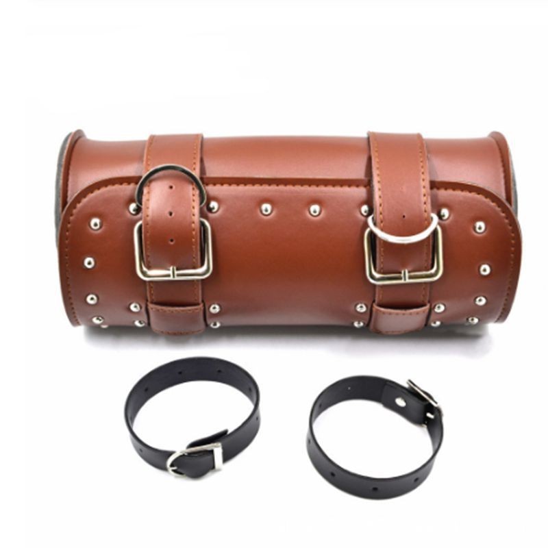 Motorcycle Front Fork Tool Bag PU Leather Handlebar Pouch Storage Saddle Bag Hot