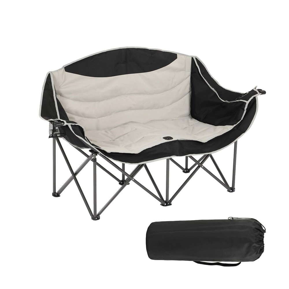 Double Camping Chairs, Oversized Folding Camping Loveseat, Double Camp Couch ...