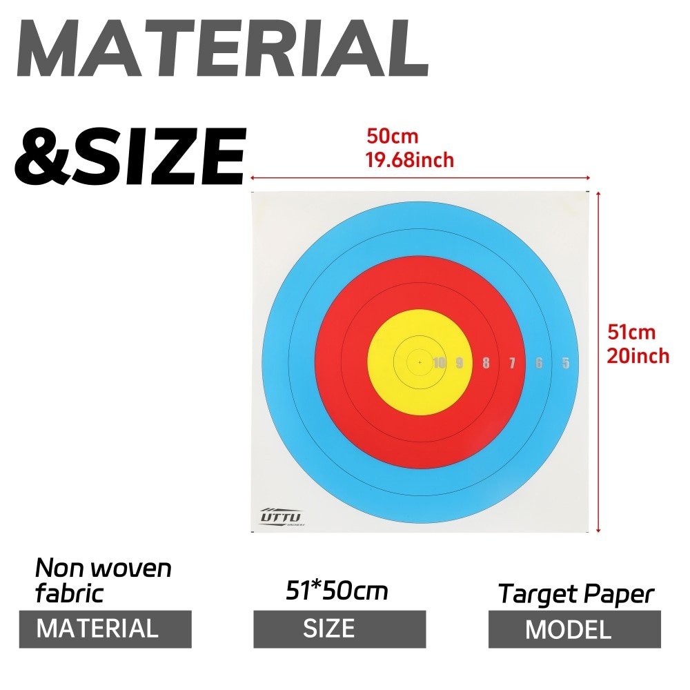 Non-Woven Target Paper Competition Target Training Practice Archery Shooting 10X