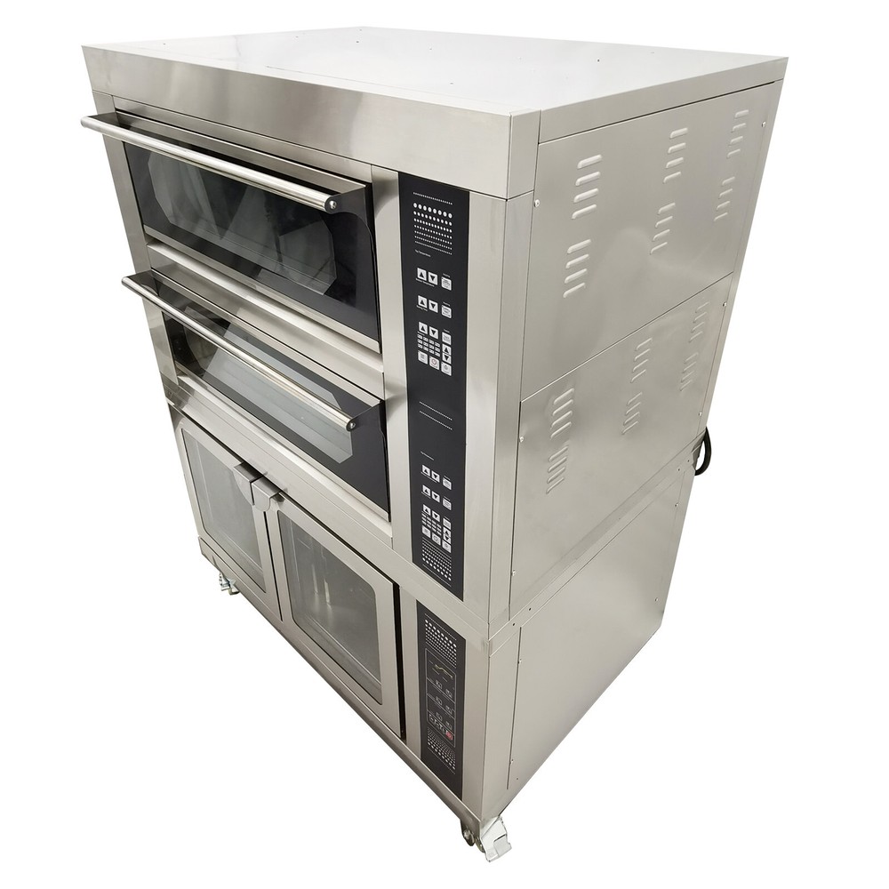 220V Electric Triple Pizza Oven 4 Baking Sheets With Dough Fermentation Machine