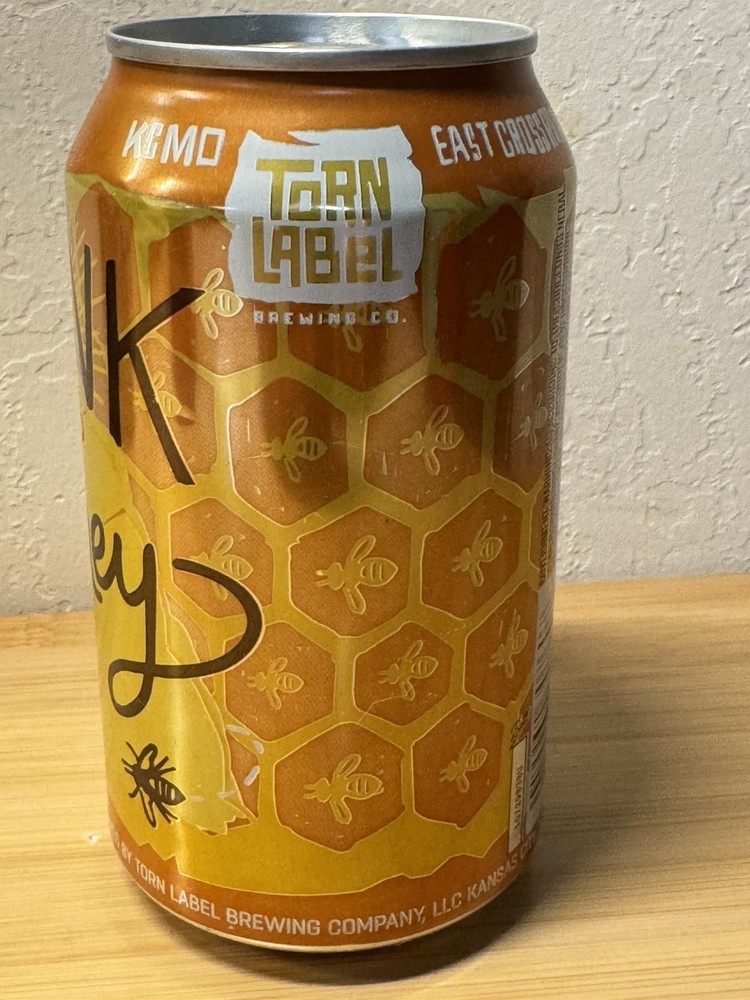 Monk & Honey Ale - Torn Label - Empty Beer Can Bottom Opened - KCMO