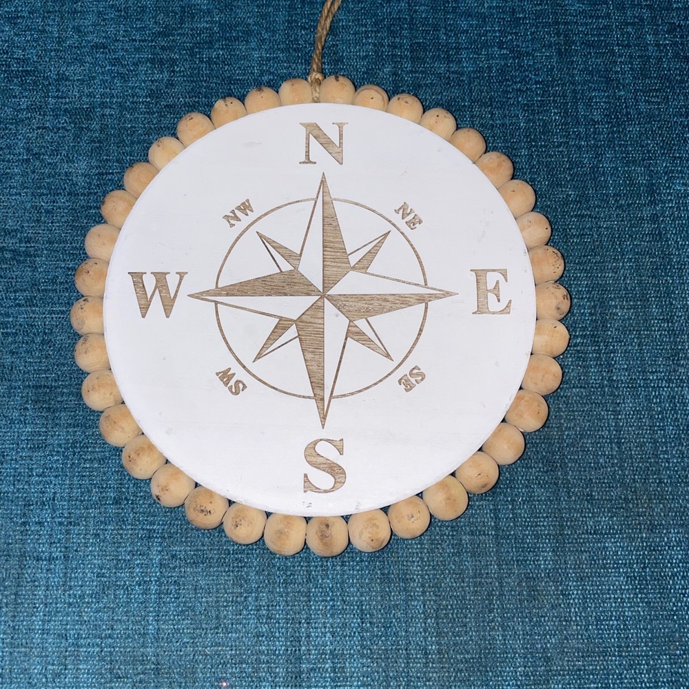 Wood Nautical Compass Decor