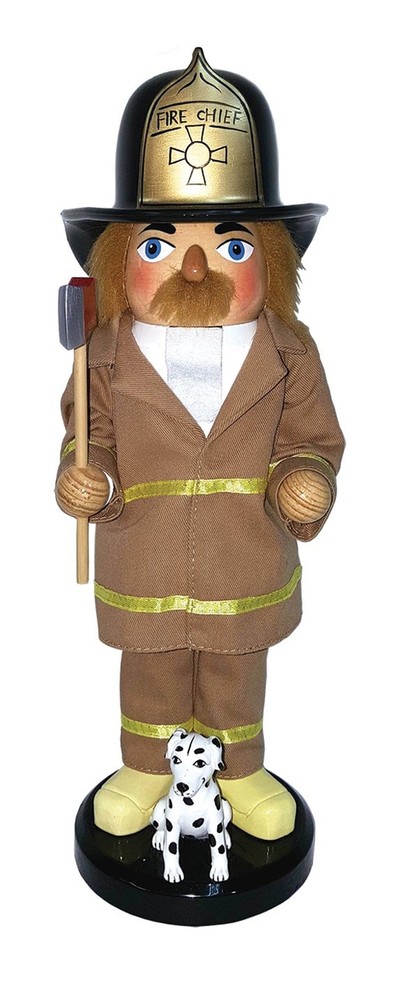 Santa's Workshop 70974 Fireman and Dalmatian Nutcracker, 14", Multicolored
