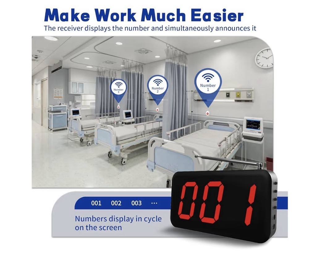 Nurse Call System Wireless Caregiver Pager Call Button 2000Ft Range