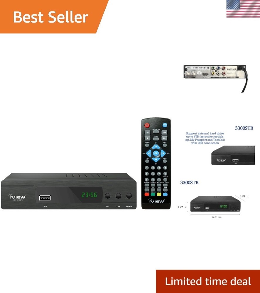 3300STB ATSC Converter with Built-In Clock - Save Programs, HDMI/USB Interface