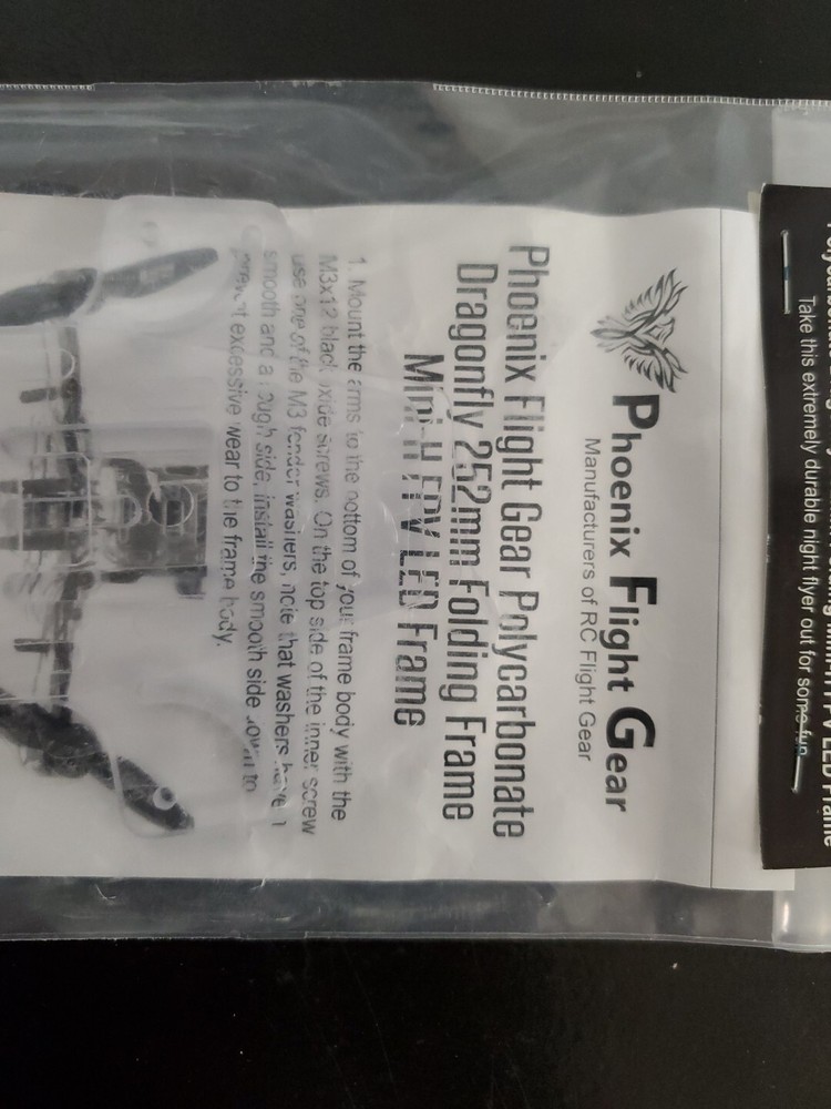 Phoenix Flight Gear Polycarbonate Dragonfly 252mm Folding Mini-H FPV LED Frame