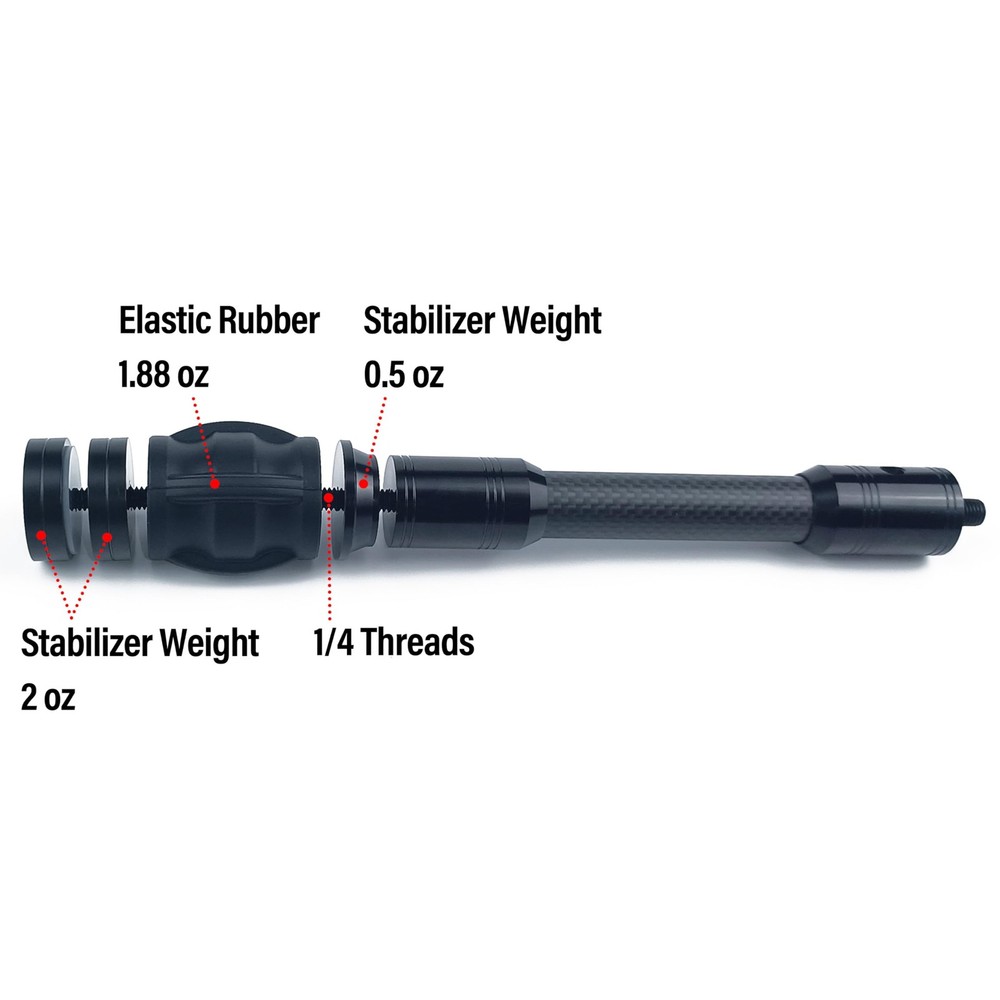 Carbon Archery Bow Stabilizer Single Side Adjustable V-Bar Mount Quick Disconnec