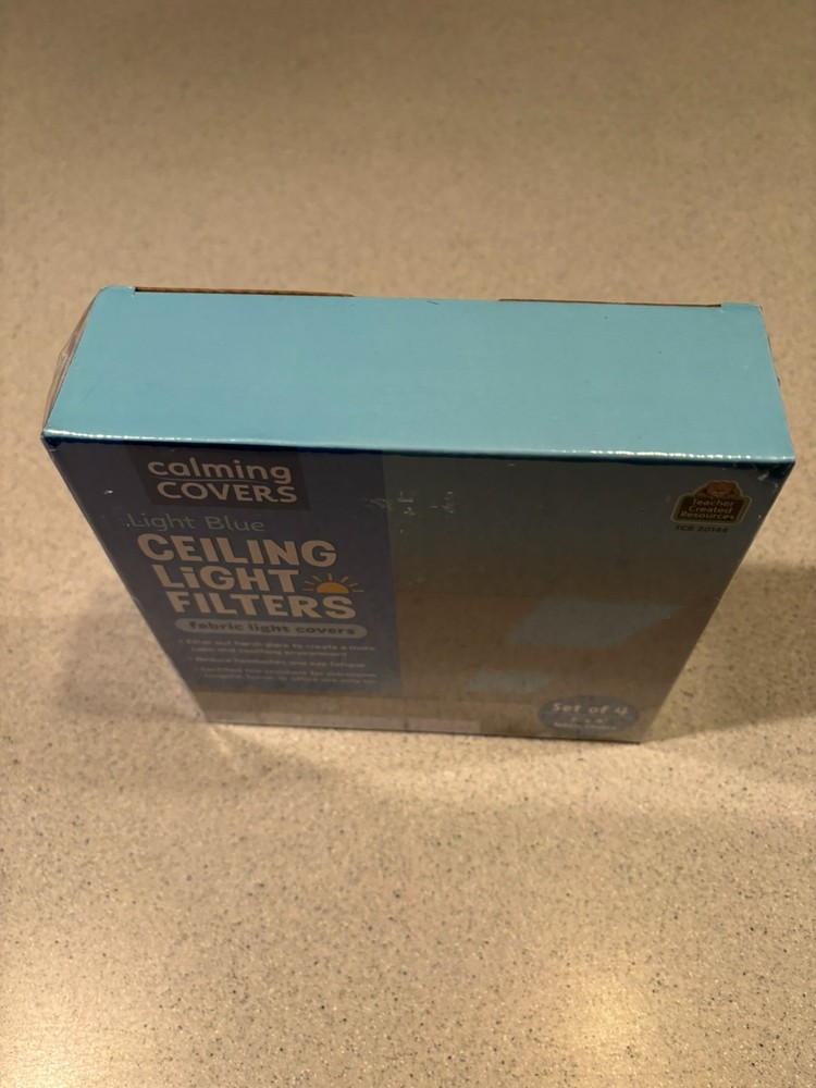Calming Covers, Light Blue, Ceiling Light Filters EASY INSTALLATION -NIB
