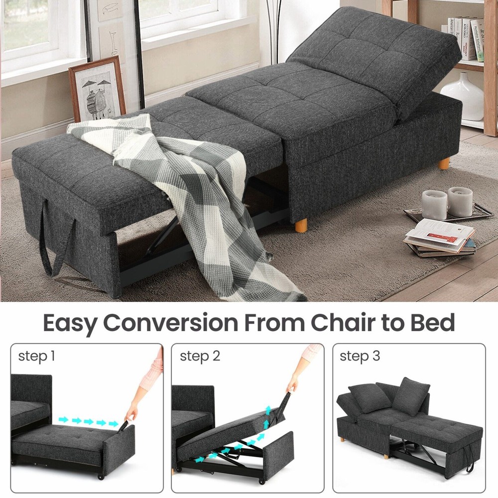 ⭐Folding Ottoman Sofa Bed Convertible Chair 4-in-1 Multi-Function Sleeper Sofa_⭐