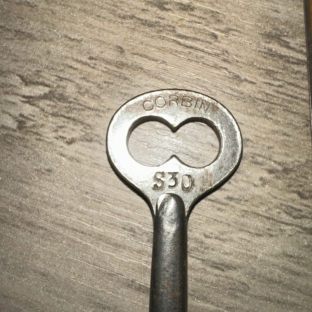 Antique Corbin Skeleton Key #S30 Solid Barrel Key