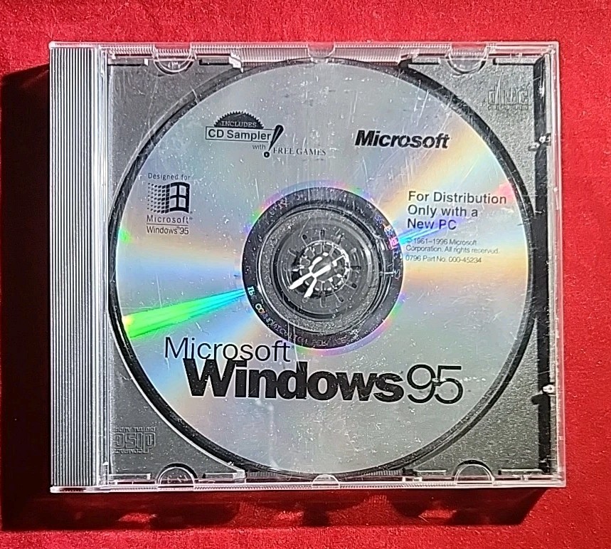 VINTAGE 1995 MICROSOFT WINDOWS 95 OS ( CD, 1995 )
