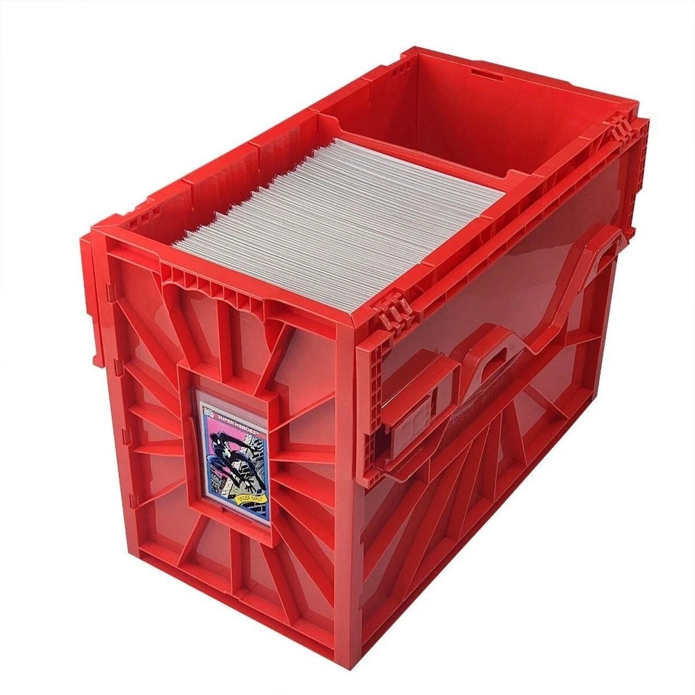 BCW Comic Book Bin Heavy Duty Plastic Box Stackable Holds 150 Bagged in New Blue