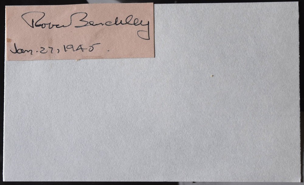 Robert Benchley Hand Signed Paper