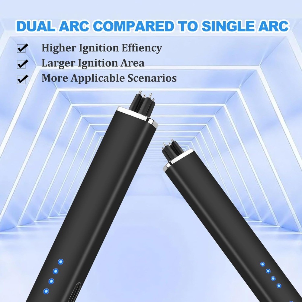USB Rechargeable Electric Arc Lighter Windproof Flameless Arc Lighter with