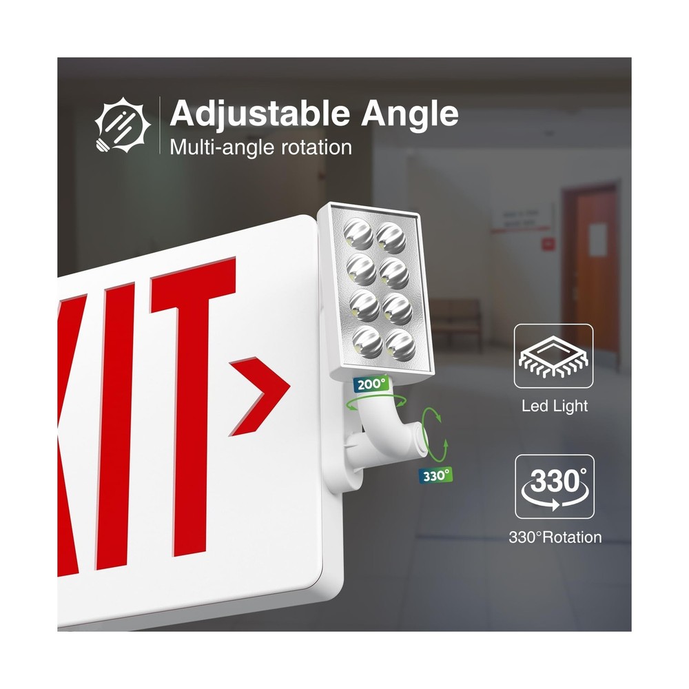 FREELICHT 6 Pack LED Double-Sided Exit Sign with Emergency Lights, Adjustable...