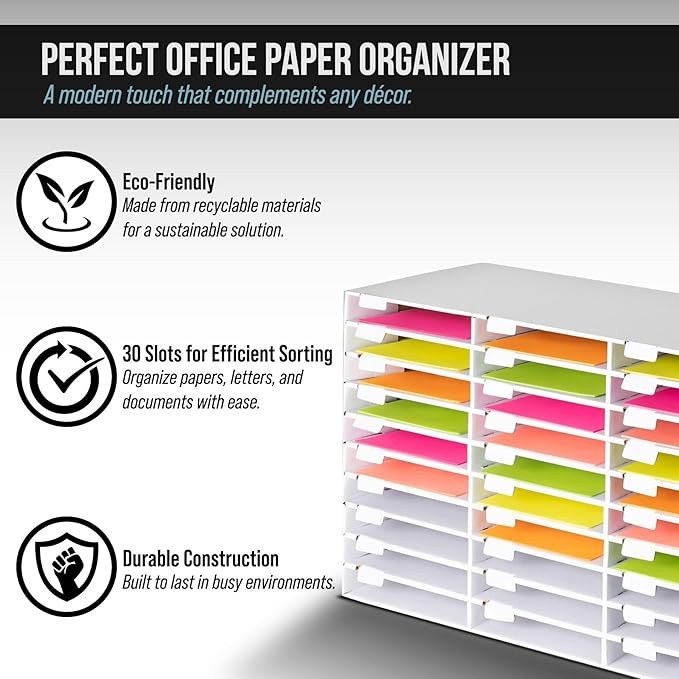 ADIROFFICE CARDBOARD CLASSROOM MAILBOX OFFICE MAIL ORGANIZER 30 - Scratch & Dent