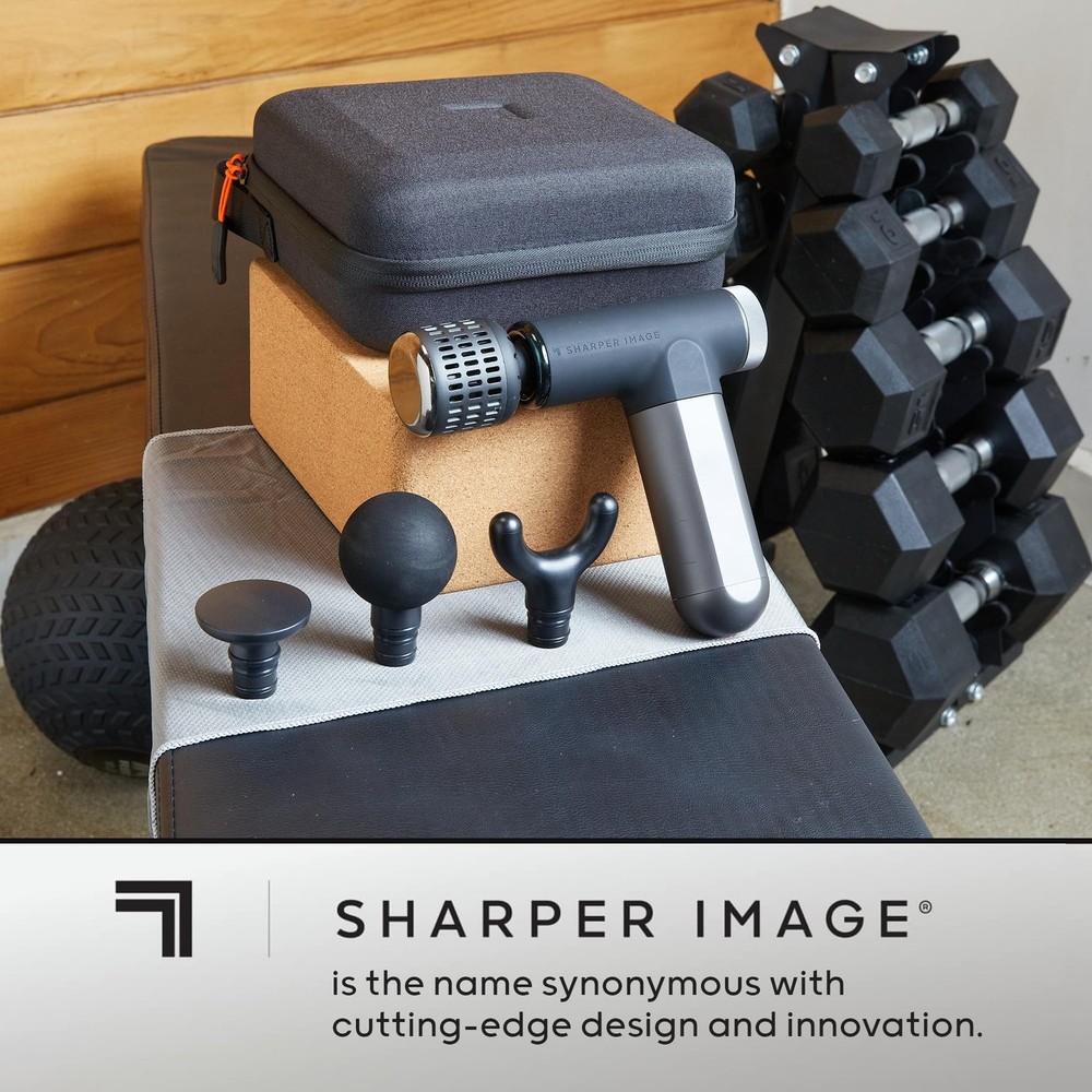Sharper Image Powerboost Pro+ Hot & Cold Compact Deep Tissue Massage Gun - 6 S