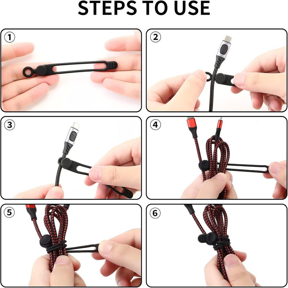 Silicone cable ties reusable wire cord organizer set