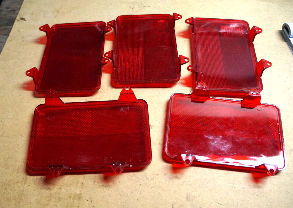 Tail Stop Light RED Lens - Rectangular Rectangle 4-hole A76 GUIDE DOT 6.5" x 4"