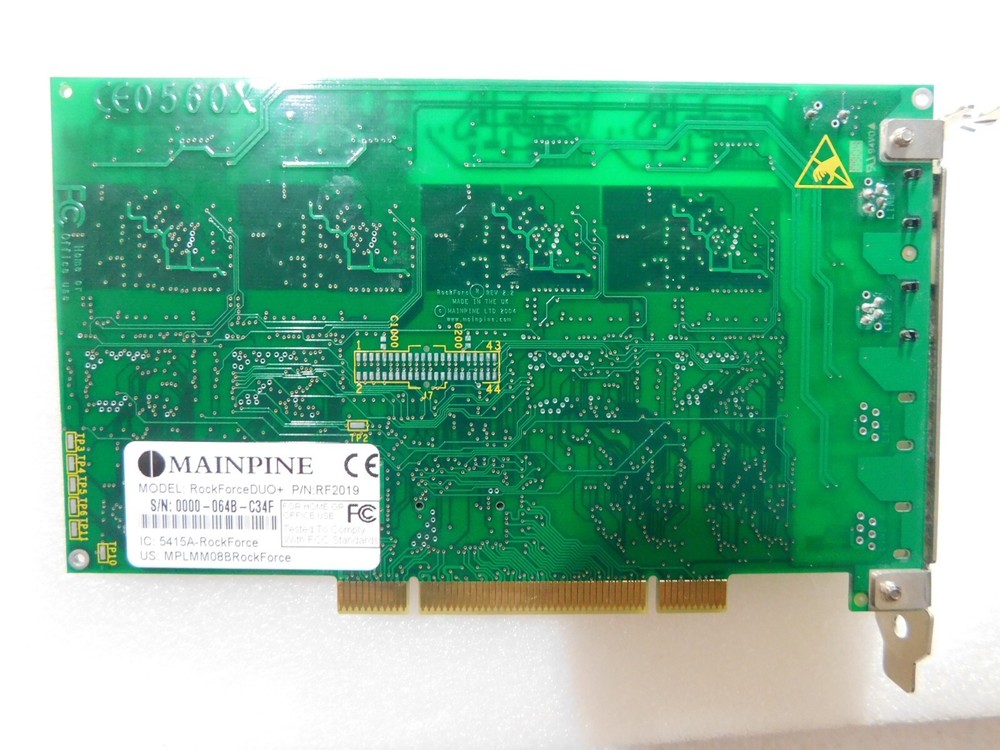 MAINPINE ROCKFORCE DUO+ 2 PORT PCI FAX / MODEM INTERFACE CARD RF2019