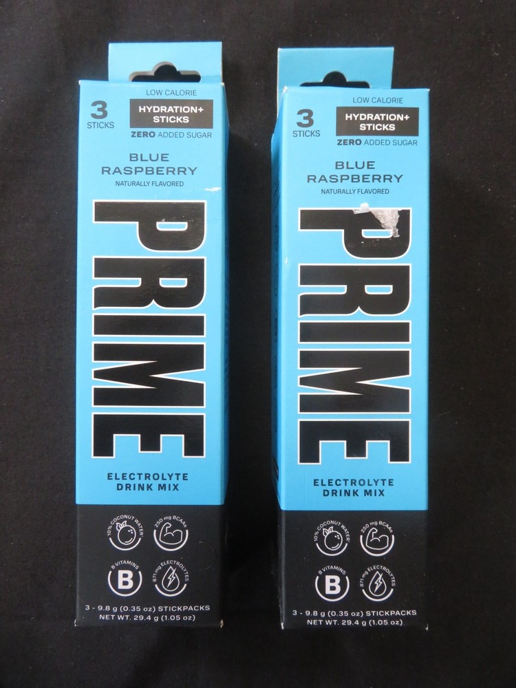 Prime Blue Raspberry Flavored 6 Hydration+ Sticks Packets Zero Sugar Added