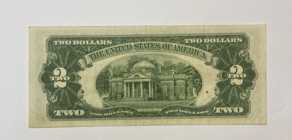 1928-G Red Seal $2 Banknote. Extremely Fine.