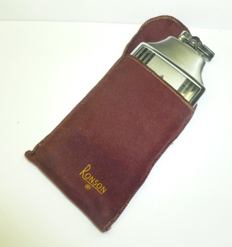 VTG RONSON MASTERCASE CIGARETTE CASE WITH LIGHTER & FELT BAG