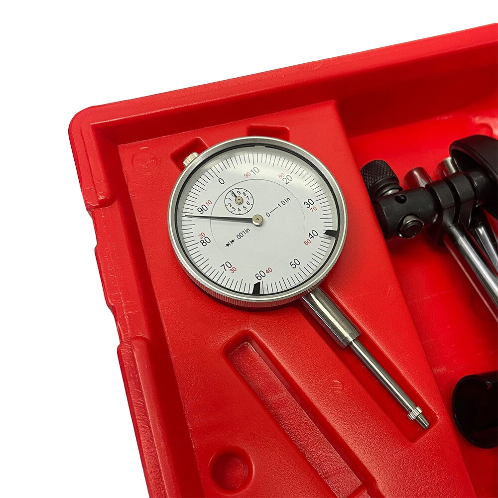 0-1'' Dial Indicator With 130 Lbs Fine Adjustment Magnetic Base Lug Back Grad