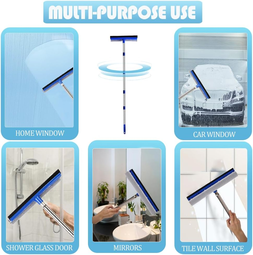 72" Window Squeegee for Window Cleaning - Long Handle Window