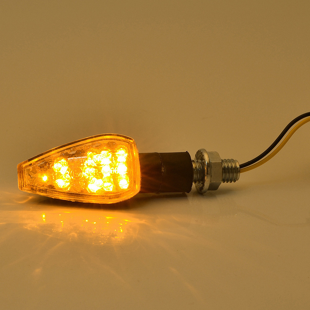 2x Motorcycle LED Turn Signal Light Amber Indicators Blinker Lamp Amber Light