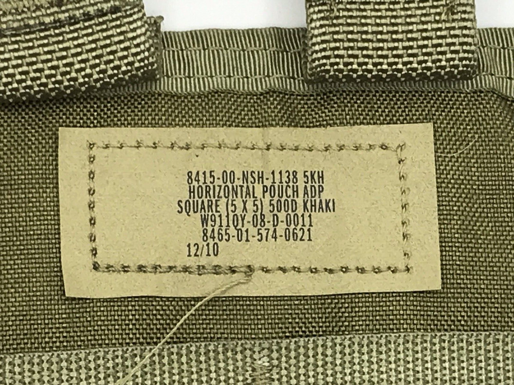 Horizontal Pouch Adapter USGI MOLLE Khaki NOS