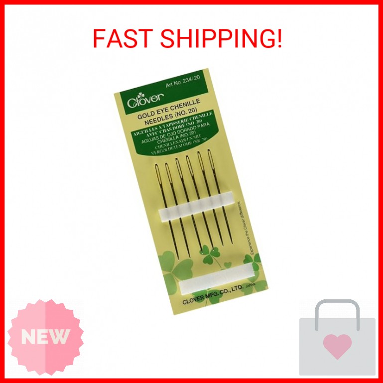 Clover Gold Eye Chenille Needles-Size 20 6/Pkg