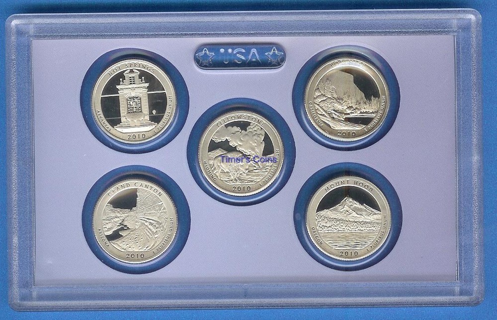 2010 Clad Proof quarter set-  5 coins- No Box/COA