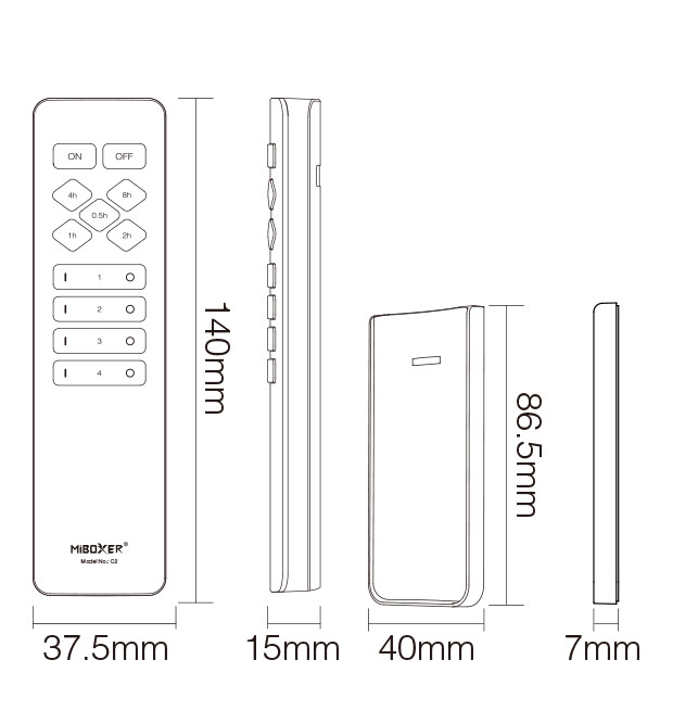 Miboxer C2 - Remote (For V3.0 Smart Plug & Switch)