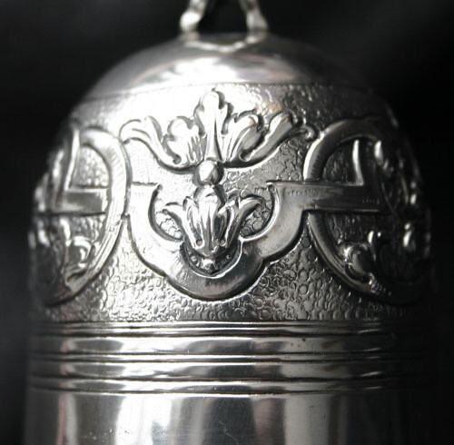 Antique 800 Silver Ornate Repousse Bell Germany